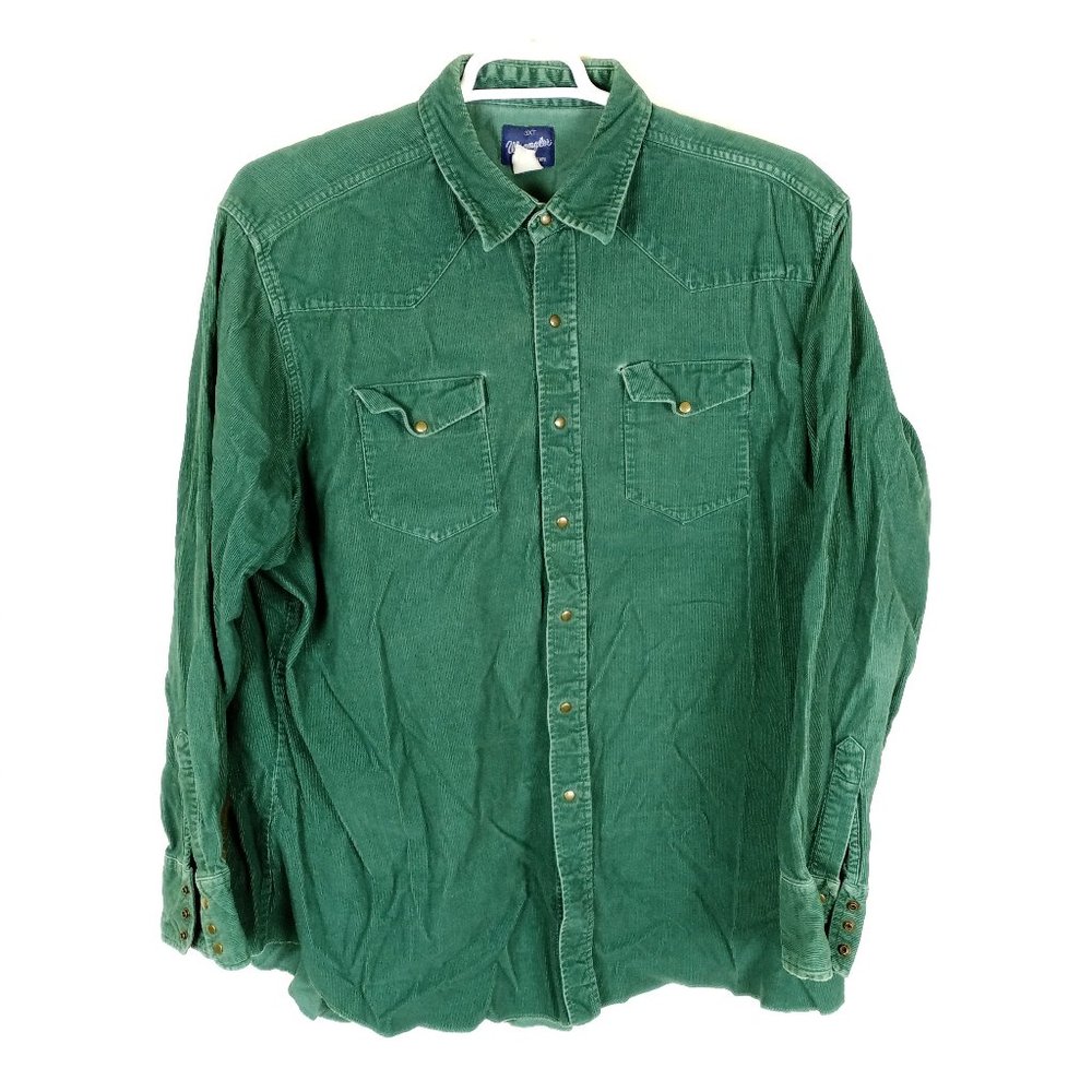 Wrangler 3XL Tall Corduroy Snap Button Shirt FLAWS